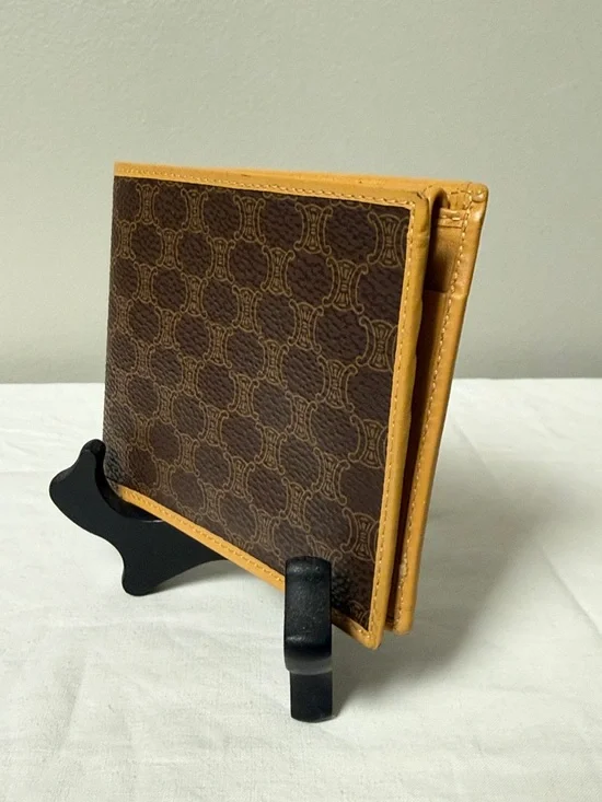 Celine Macadam Canvas Bifold Wallet Brown Vintage Italy - Picture 2 of 8